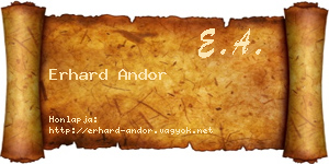 Erhard Andor névjegykártya