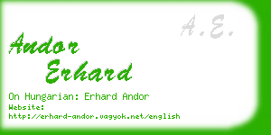 andor erhard business card